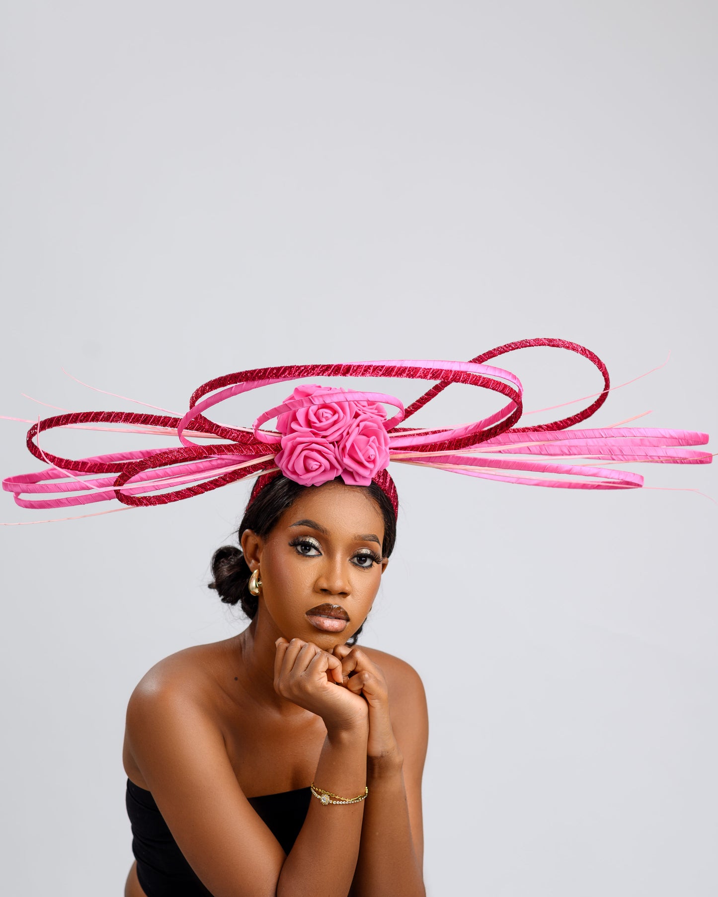 Mandarine peach fascinator