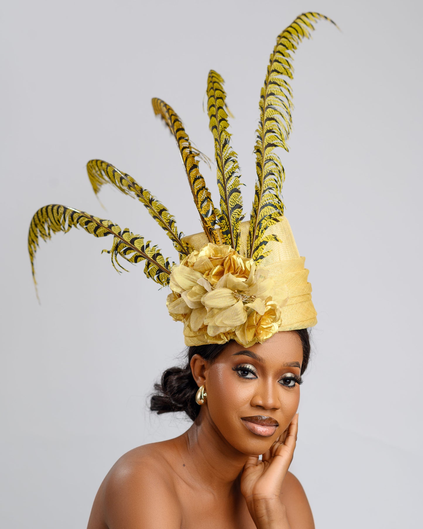 Butterscotch Elegance fascinator